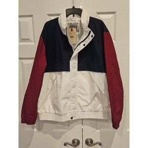 Levi's Stand Collar Water Resistant Jacket Men's Size XL Red/White/Blue